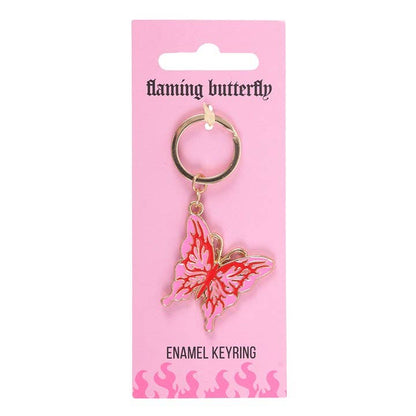 Flaming Butterfly Keychain