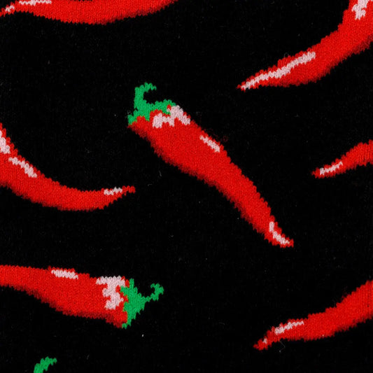 Meias com estampado de pimenta vermelha