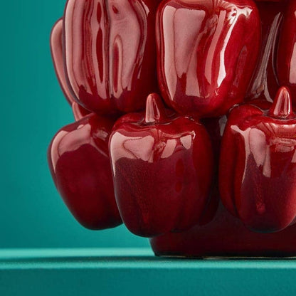 Jarrón Rojo Pimentón, Gres, 25 x 25 x 31 cm Hecho a mano