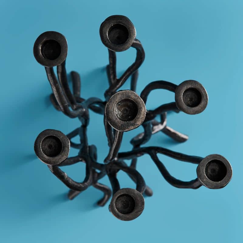 Roots Candlestick Black, Aluminum, 25 x 22 x 63.5 cm