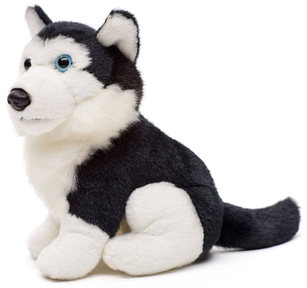 Peluche Husky noir assis Uni Toys