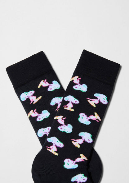 BeSnoopy Néon - Chaussettes 100 % coton biologique: Noir / 41/46