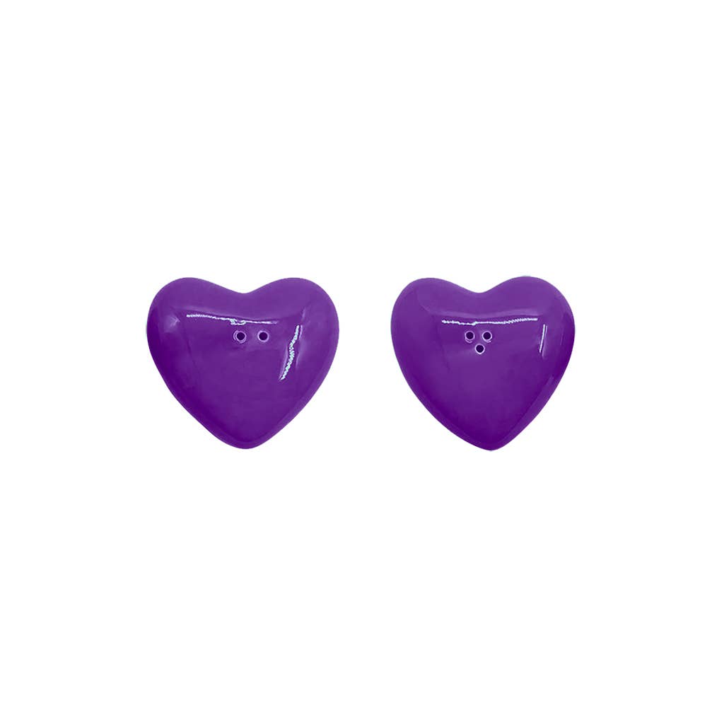 Purple heart salt and pepper set W7 D6.5 H2cm