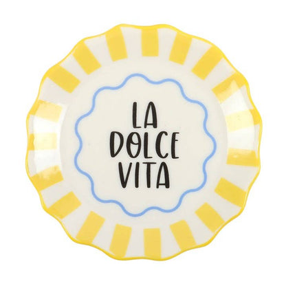 Plat à Bibelots “La Dolce Vita” Rayé Jaune