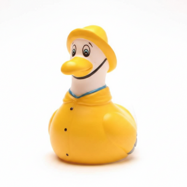 Gabbiano con impermeabile giallo