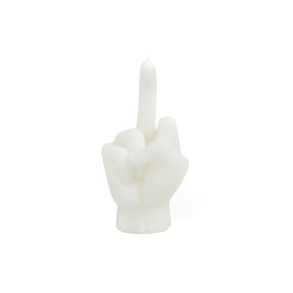 Bougie - Doigt d'honneur - Cire - Blanc - 310 grammes - 10x9x17 cm
