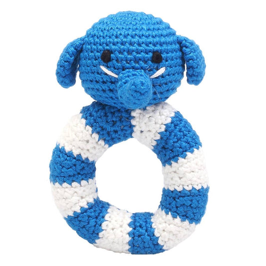 Chocalho de argolas - Elefante azul