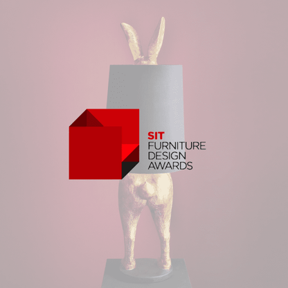 Lampadaire Hiding Rabbit®, Or/Noir, H.115 cm