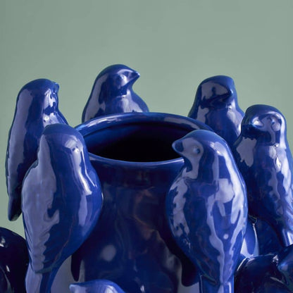 Vase M. Cobalt Blue Bird