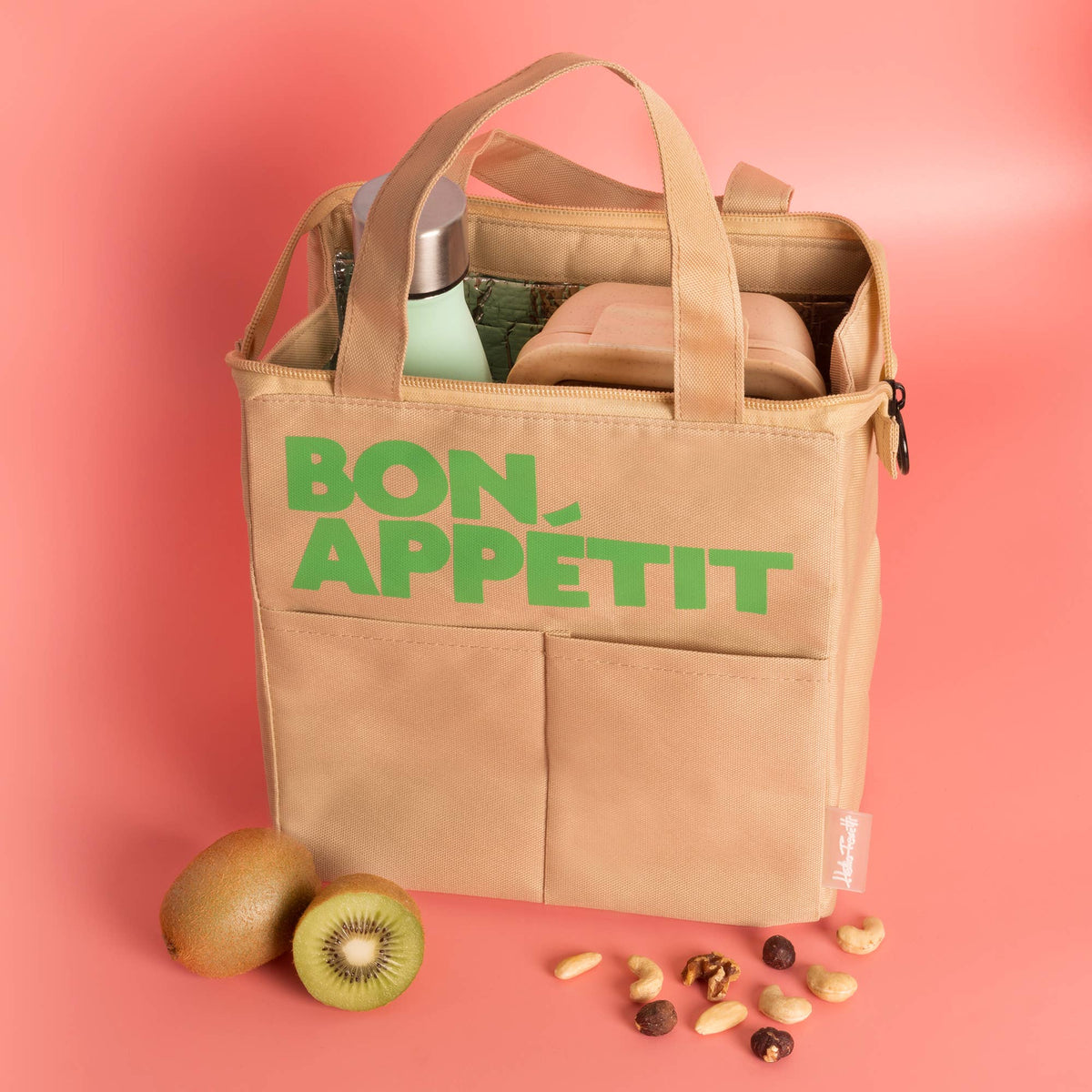 Geïsoleerde tas "Bon Appétit" - Camel