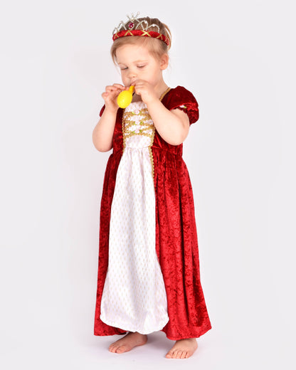 Robe de princesse en velours rouge taille 110-116 cm 4-6 ans