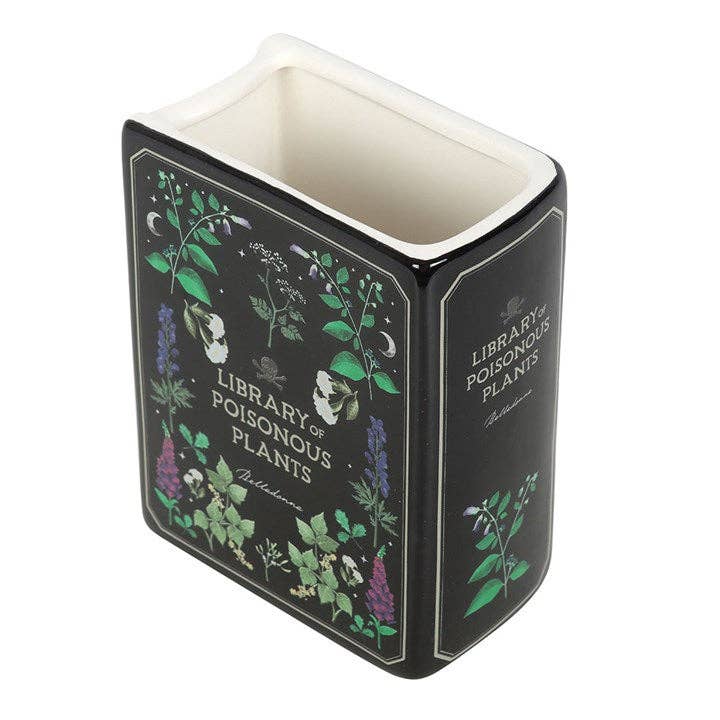 Vase en forme de livre botanique gothique de plantes vénéneuses