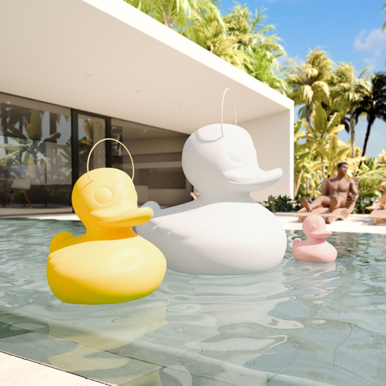 Lámpara de pato "La lámpara de pato de pato" amarillo xl