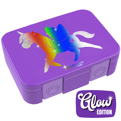 Lunch box with compartments, lightweight & leak-proof - Unicorn GLOW