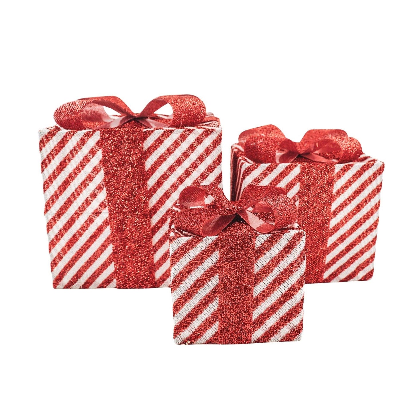 Cadeau de Noël à LED - S3 - Polystyrène - Rouge/Blanc-15/20/25cm