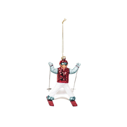 Bola navideña de esquiadores