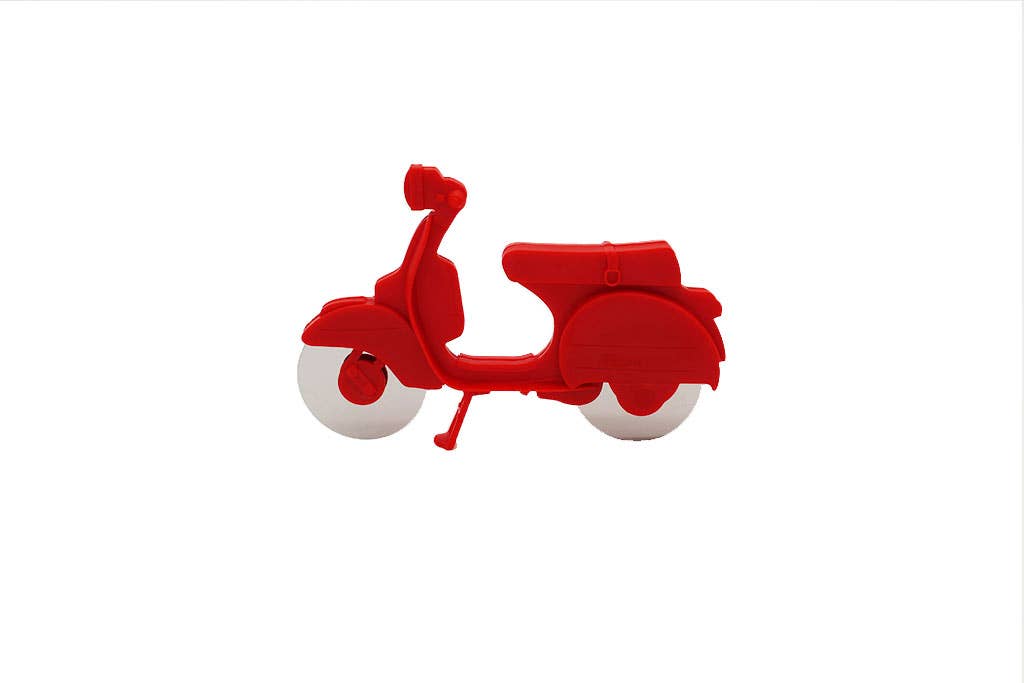 Coupe-pizza Scooter Rouge Retro