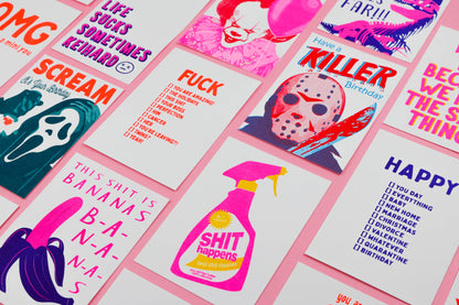 Rhizography Postcard “Shit Happens” Cleaning Spray