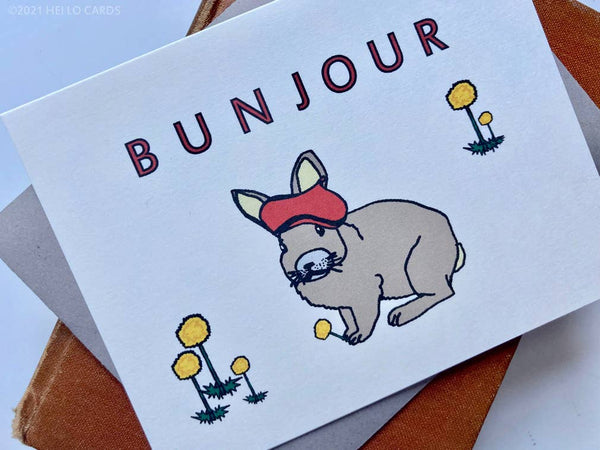 Biglietto di auguri coniglietto "Bunjour"