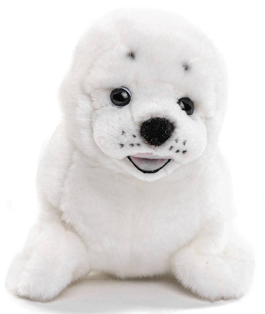 Brinquedo de peluche foca branca