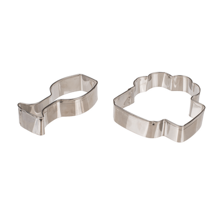 Cortadores de galletas de metal: copa de vino y jarra de cerveza