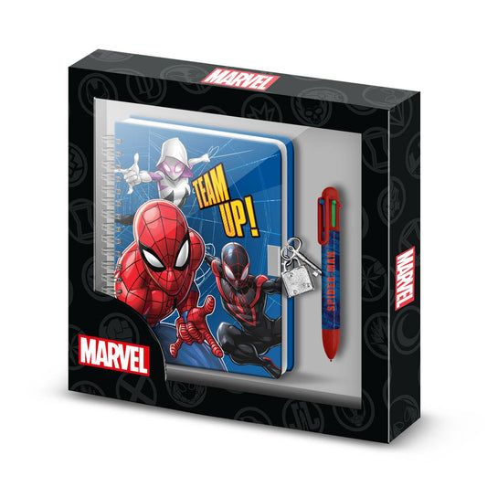 Marvel Spiderman A5 notitieboekset + 6 kleurpennen