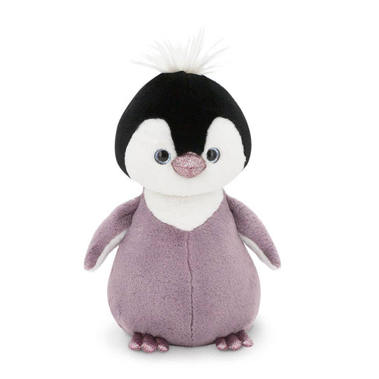 Peluche de pingüino mullido, color lila, 35 cm, 0+