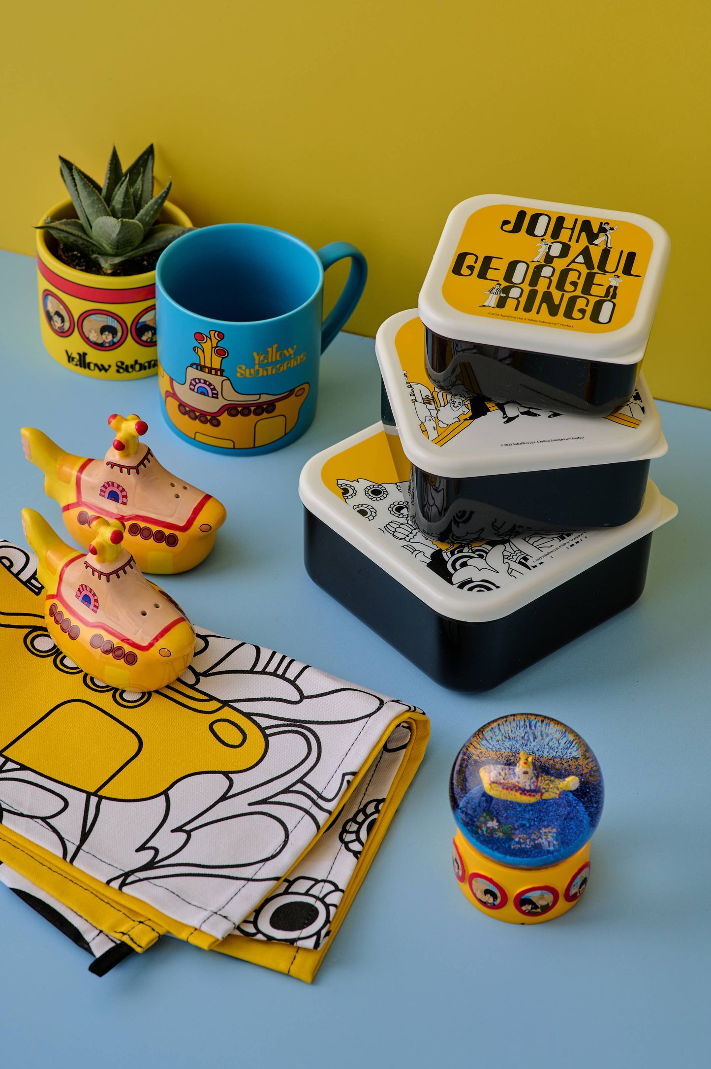 The Beatles Yellow Submarine ceramic salt and pepper shakers