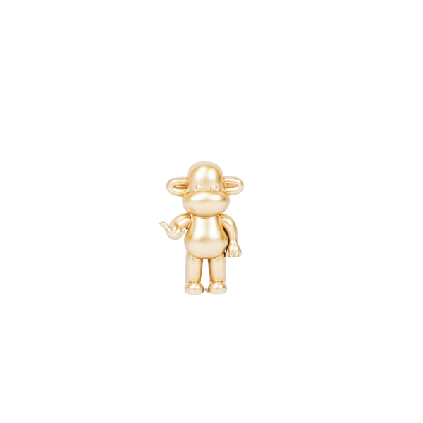 Ornamento - Figurina di scimmia appesa 'The Legend' - Poliresina - Oro - 11x7x19cm