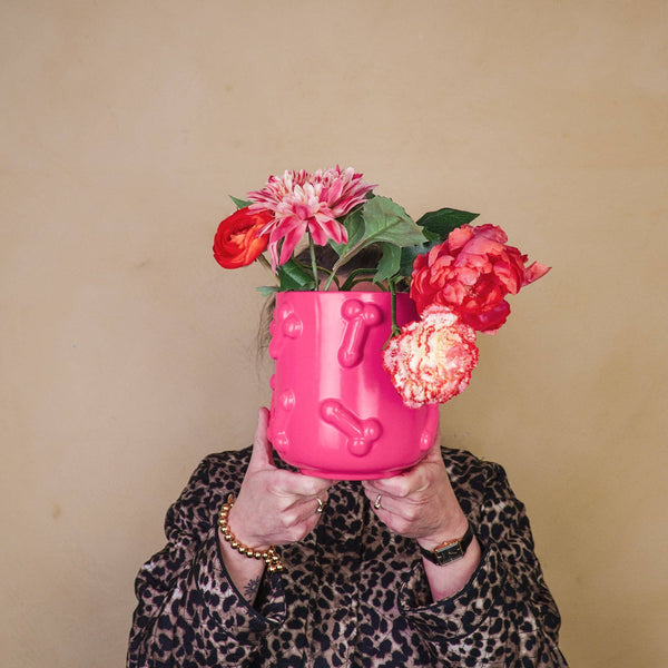 Maceta - Dick - Cerámica - Rosa - 17,5 x 17,5 x 17,5 cm