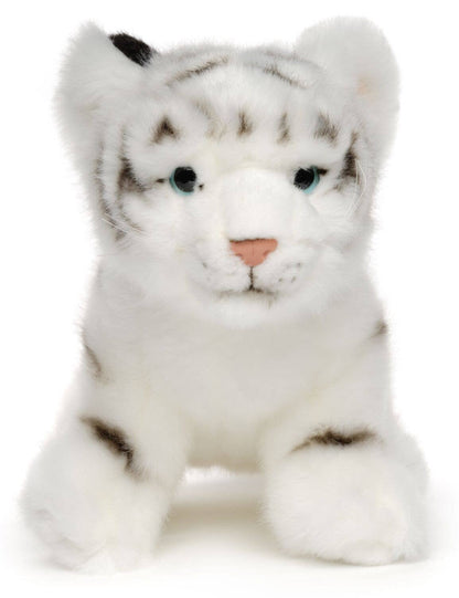 Witte pluche babytijger, zittend