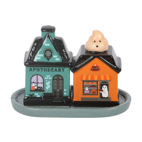 Salière et poivrière Maison d'Halloween « Spooky Street »