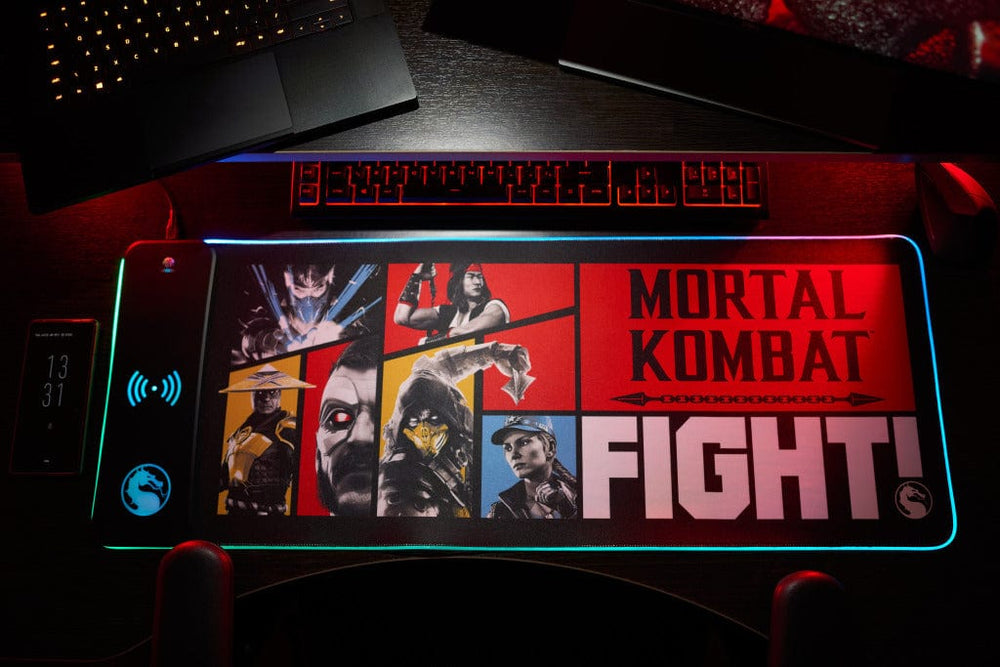 Alfombrilla gaming Mortal Kombat 1 con cargador inalámbrico – 80 × 30 cm