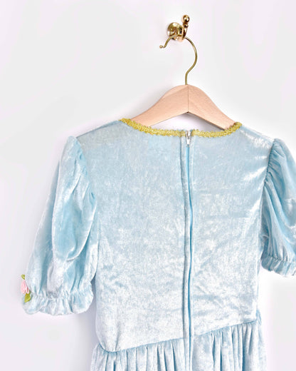 Robe de princesse velours bleu clair taille 122-128 cm 6-8 ans