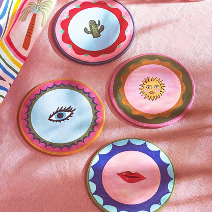 Posavasos de corcho Electric Coast Icons - Juego de 4