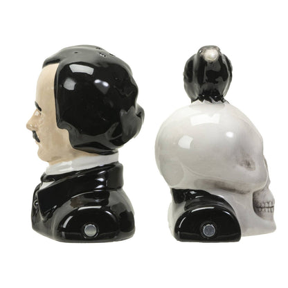 Edgar Allan Poe keramische zout- en peperstrooier set