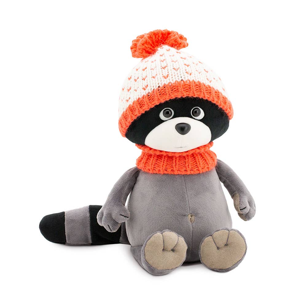 Denny the plush raccoon: fresh orange - 25 cm - 0+