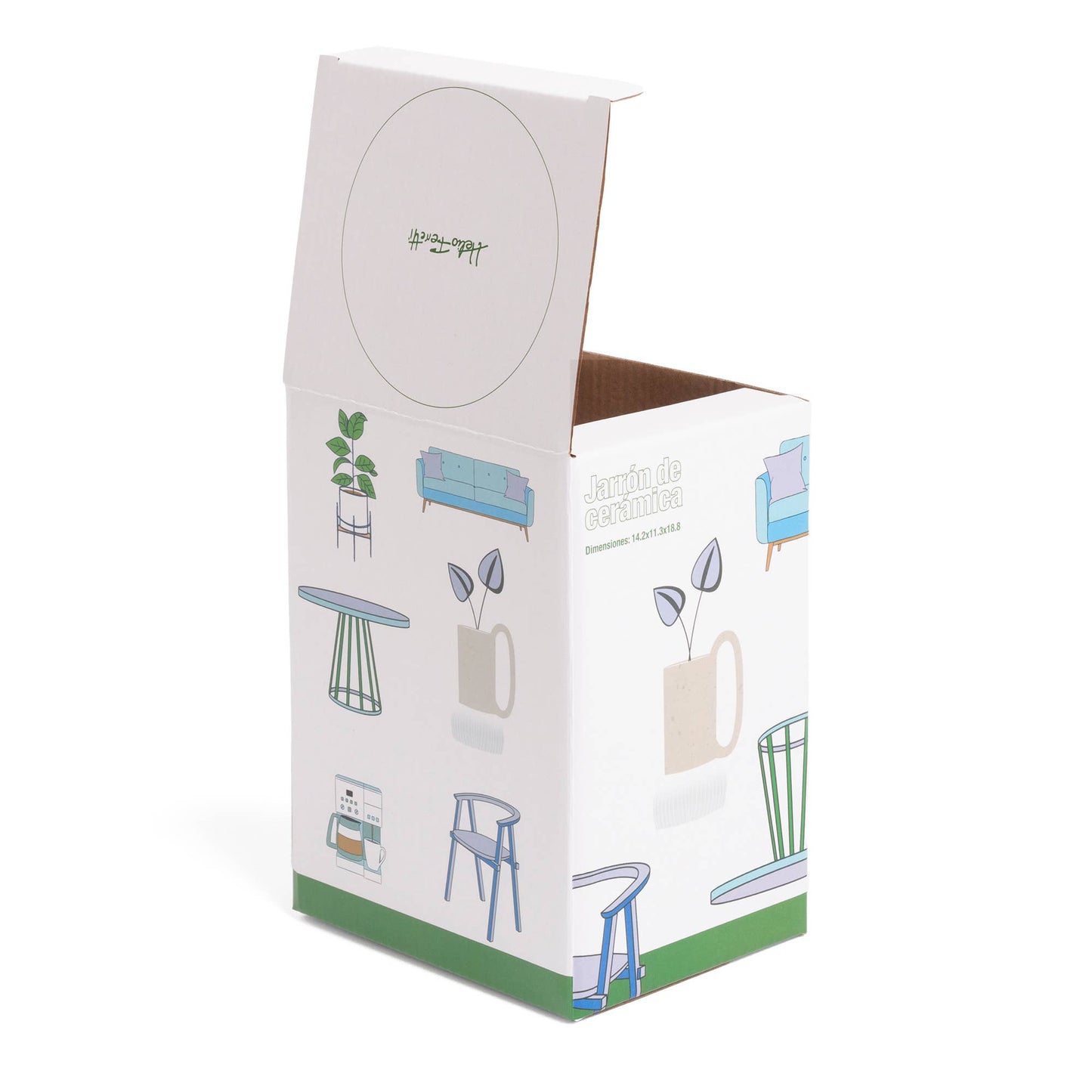 Vase en Céramique avec Base Naturelle Peint à la Main Helio Ferretti Vue 4