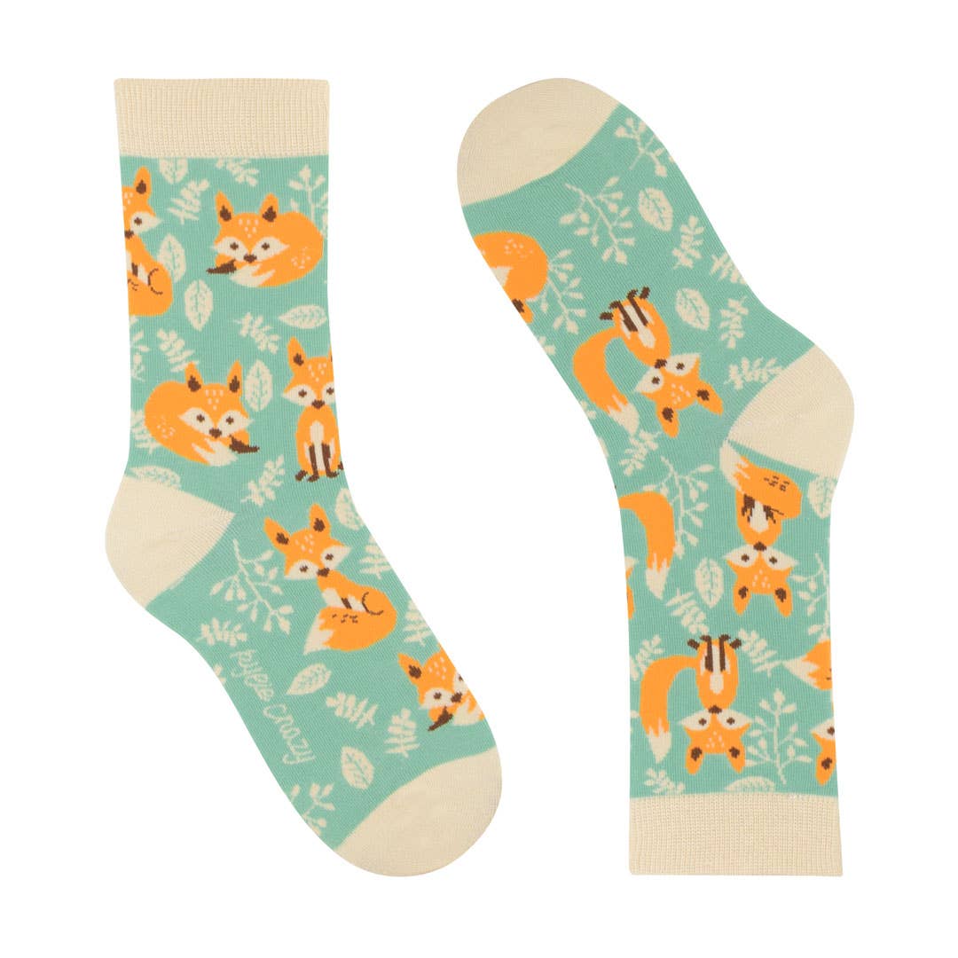 Durable and fun boys' cotton socks with fox pattern