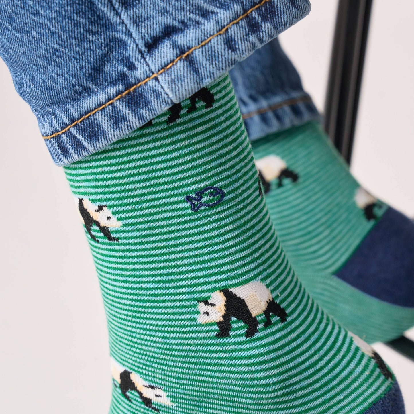 Chaussettes en coton peigné animaux - Panda