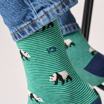 Chaussettes en coton peigné animaux - Panda