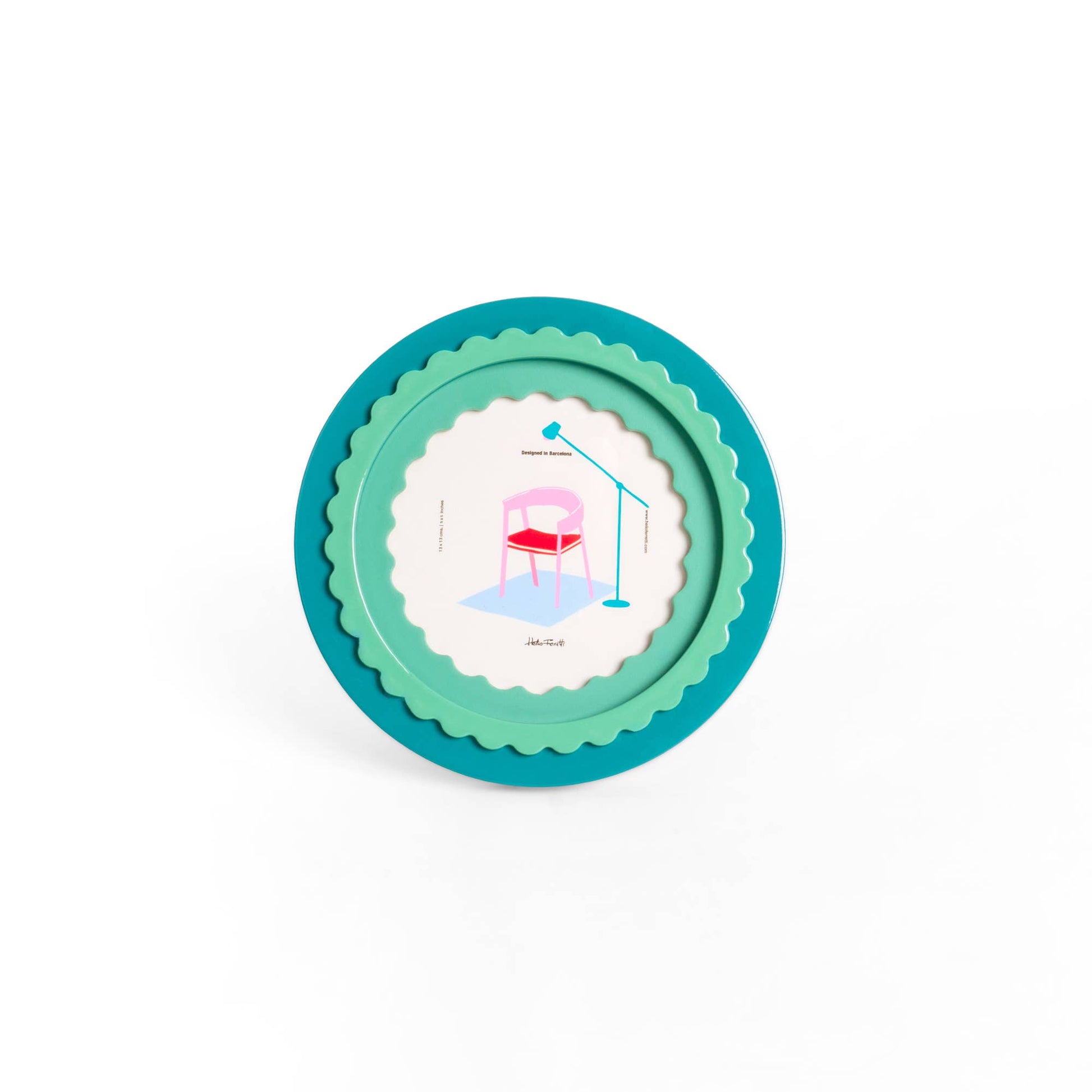 Cadre Photo Vert Brillant Rond Helio Ferretti Vue 2