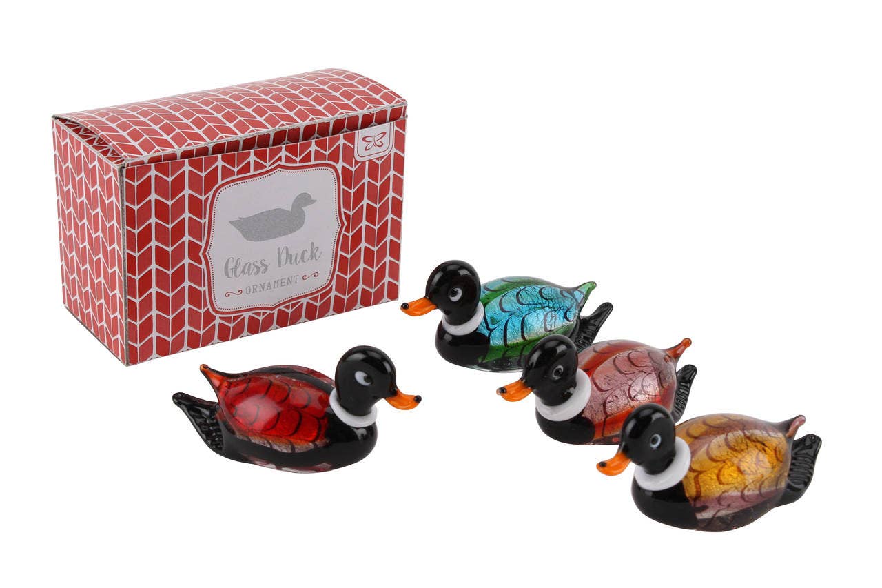 Figurine en verre Canard 4-Pack