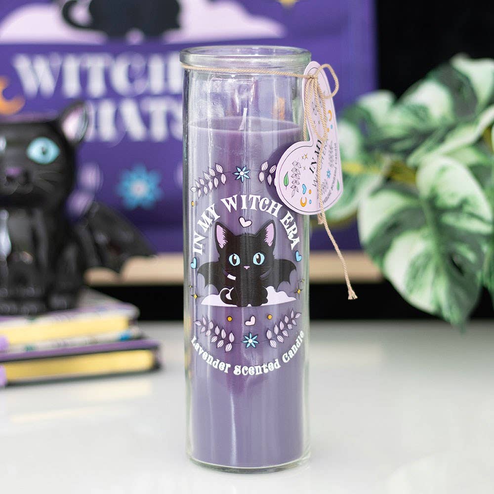 Of Mustaches & Wings Lavender Tube Candle Bat Cat
