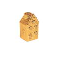 Candeliere - Casa - Ceramica - Oro - 6x6x11cm