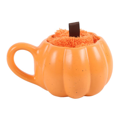 Juego de regalo de taza y calcetines de calabaza