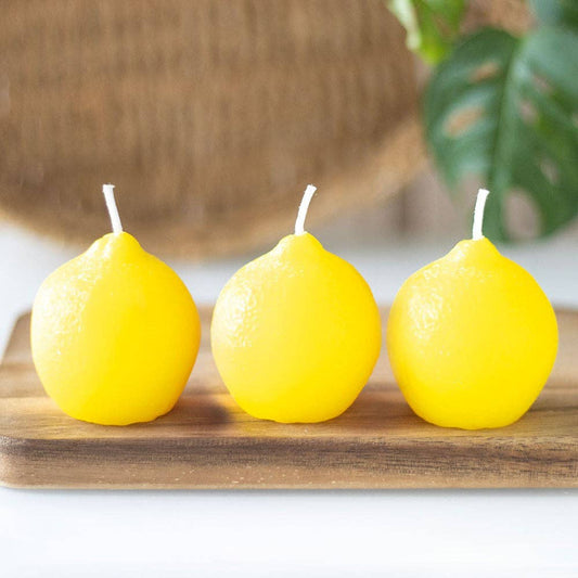 Ensemble de 3 bougies en forme de citron
