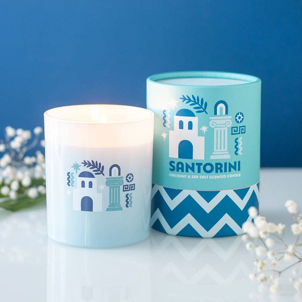 Bougie parfumée Santorin noix de coco et sel marin