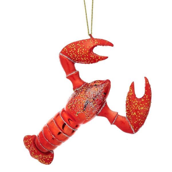 Boule de Noël forme homard pailleté