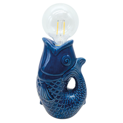 Déco LED poisson bleu à piles L13,5 P8,2 H27cm